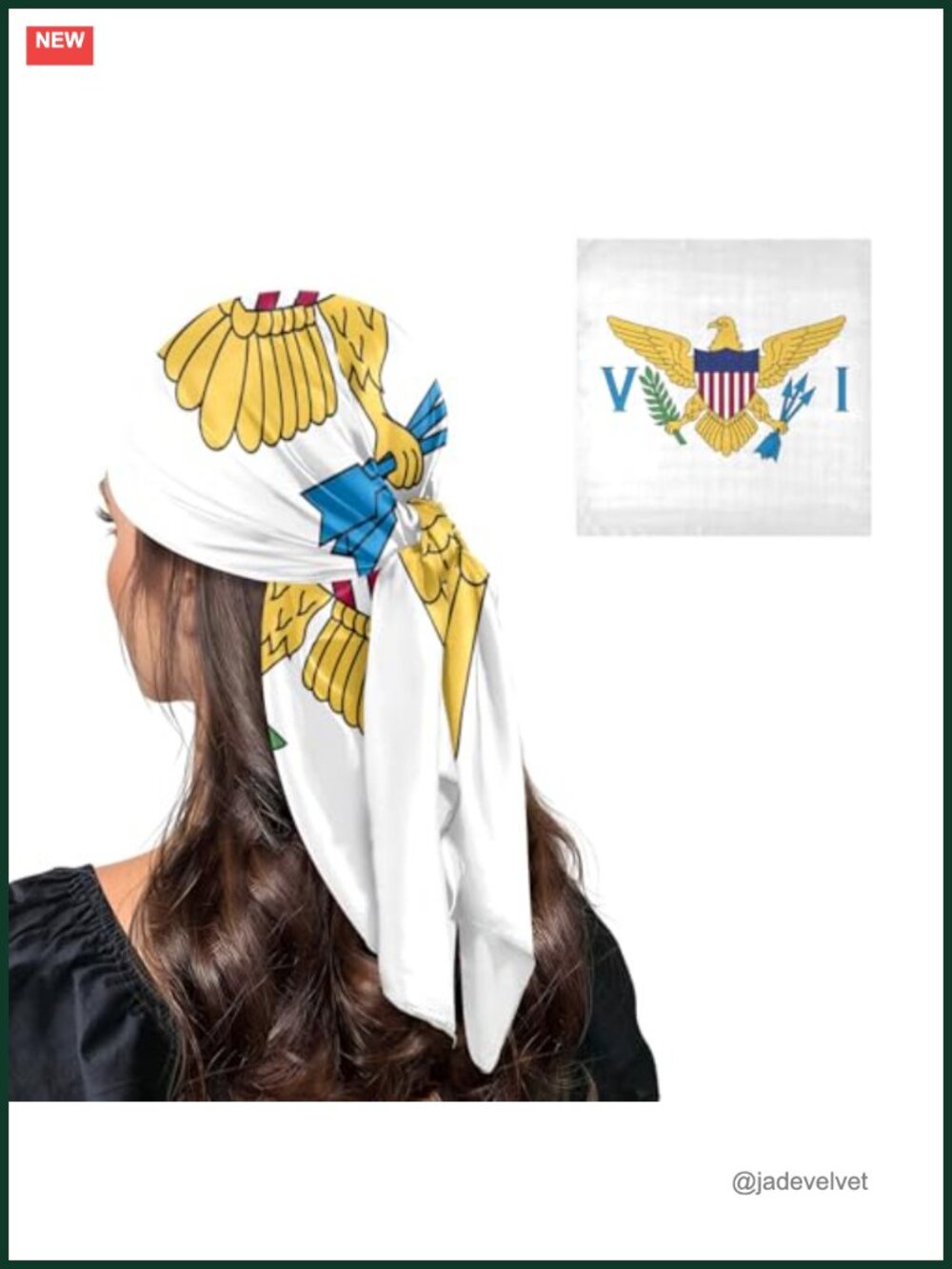 Women's Square Head Scarf Fashion Bandana Hair Wrap 35x35 Silk-Like Polyester